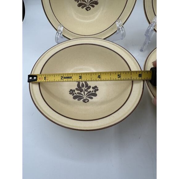 4 Pfaltzgraff Pottery Cereal Bowls Village Pattern 6" Pottery Breakfast Bowl - Picture 4 of 5